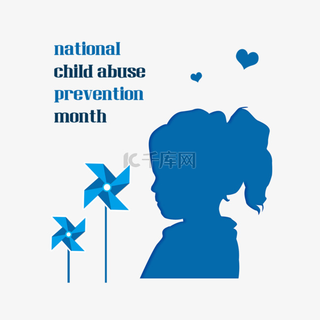 深蓝色全国防止虐待儿童