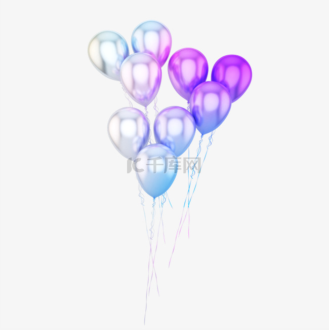 3D立体C4D酸性漂浮装饰气球