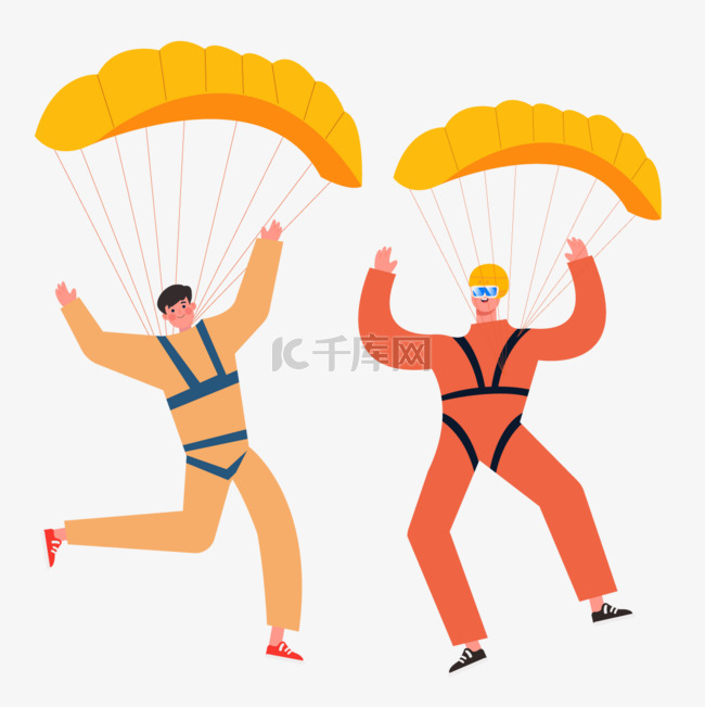 跳伞运动人物多人跳伞
