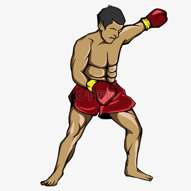 泰拳运动员卡通人物