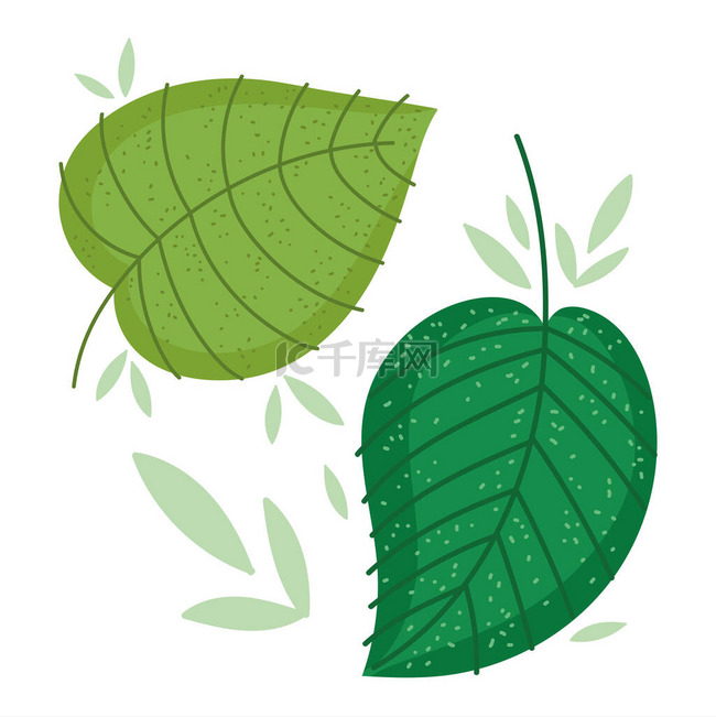 叶绿叶植物卡通设计