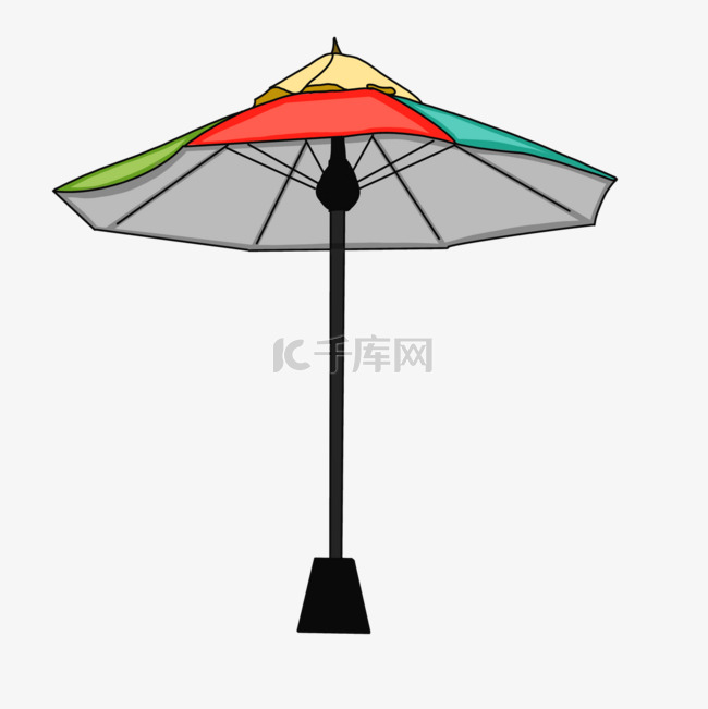 彩色沙滩伞剪贴画