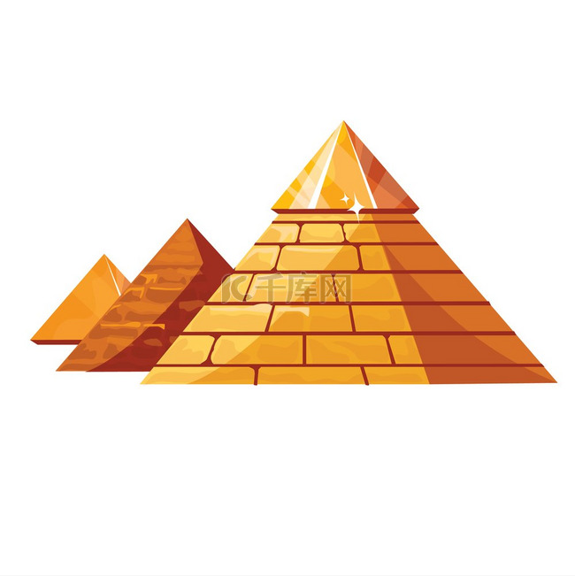 埃及金字塔卡通矢量图。
