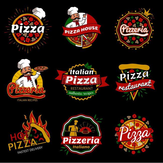 意大利比萨餐厅促销标志设置有友