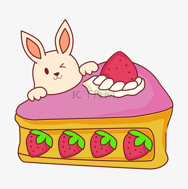 可爱贴纸草莓蛋糕