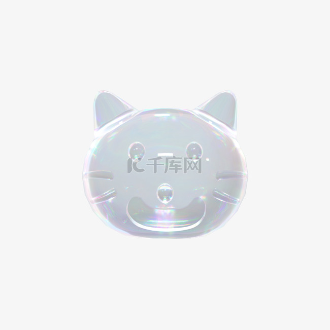 3D酸性气泡透明镭射水泡猫脸