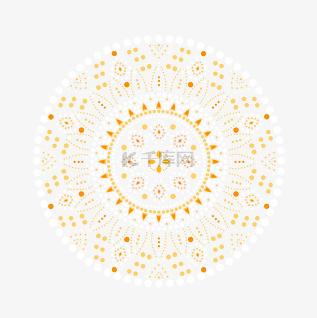 曼陀罗图案抽象圆点复古图形