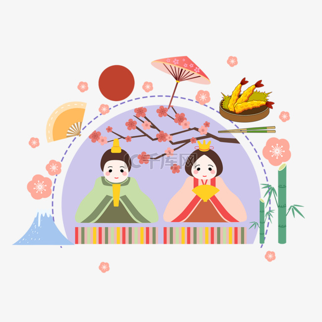 日本雏祭传统文化富士山