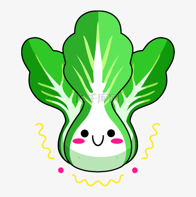 卡通油菜可爱蔬菜贴纸表情