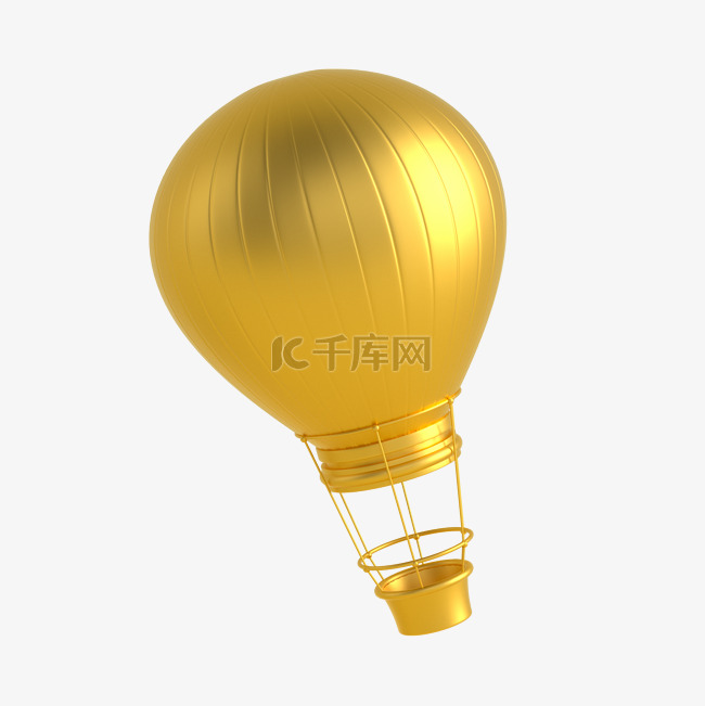 3d立体仿真金色热气球