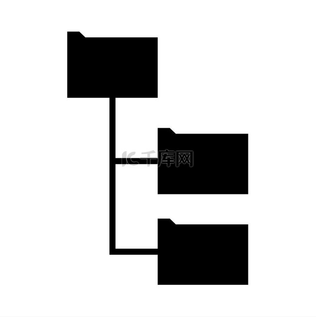 文件夹结构黑色图标。
