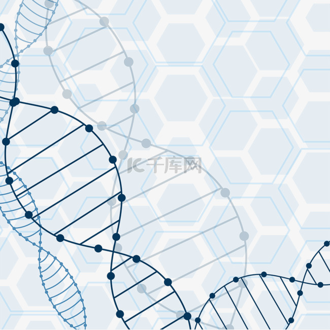 螺旋dna分子结构抽象风格蓝色