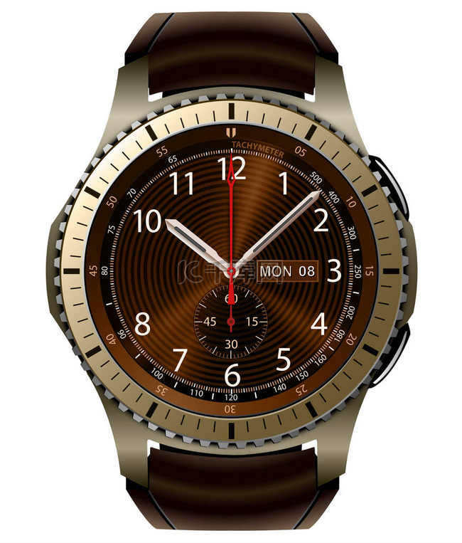 Smartwatch, wristwatch isolated 