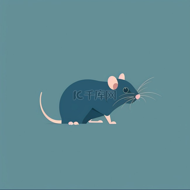扁平可爱卡通老鼠动物元素