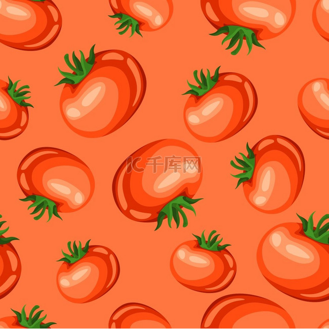 与红色成熟番茄的无缝模式。