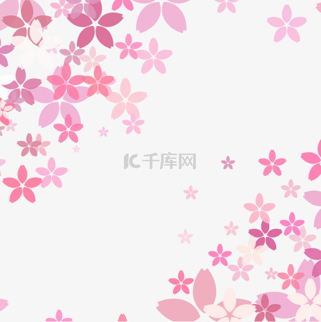 可爱粉色花朵日本樱花边框