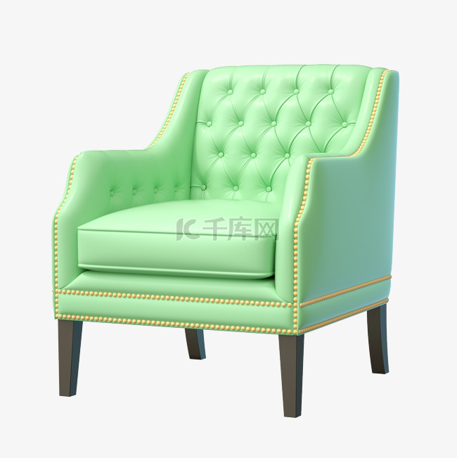 3D家具家居单品沙发椅子绿色