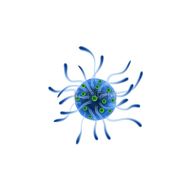 免疫缺陷病毒分离出带有触须的蓝