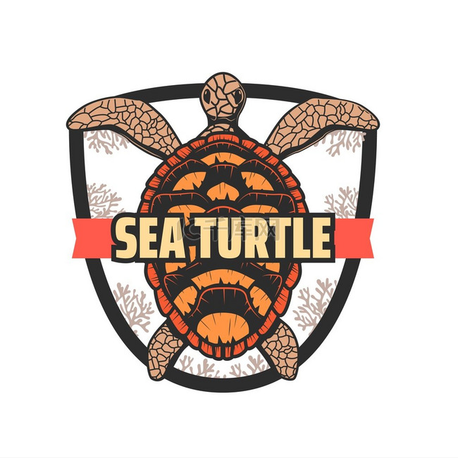 拯救海龟图标、海底世界和海洋动