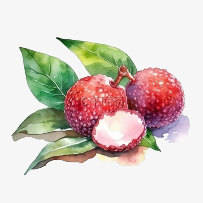 卡通手绘水果杨梅