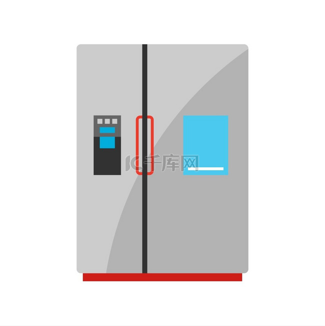 冰箱的风格化插图用于广告和购物