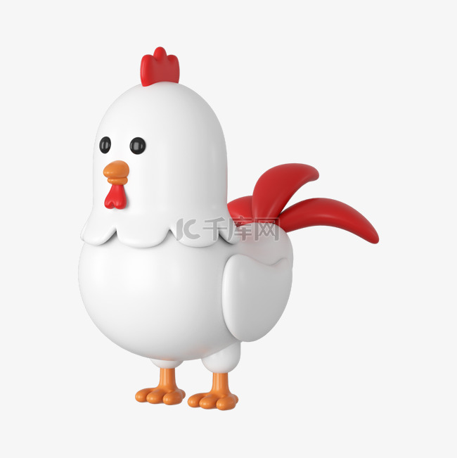 3DC4D立体萌宠动物公鸡