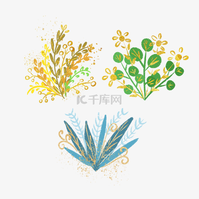 鎏金植物北欧风装饰