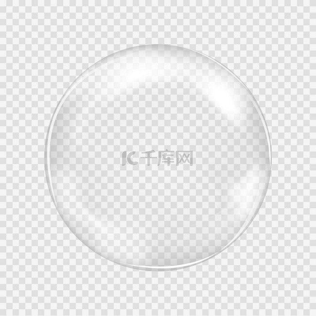 白色透明的玻璃球体的怒视和亮点