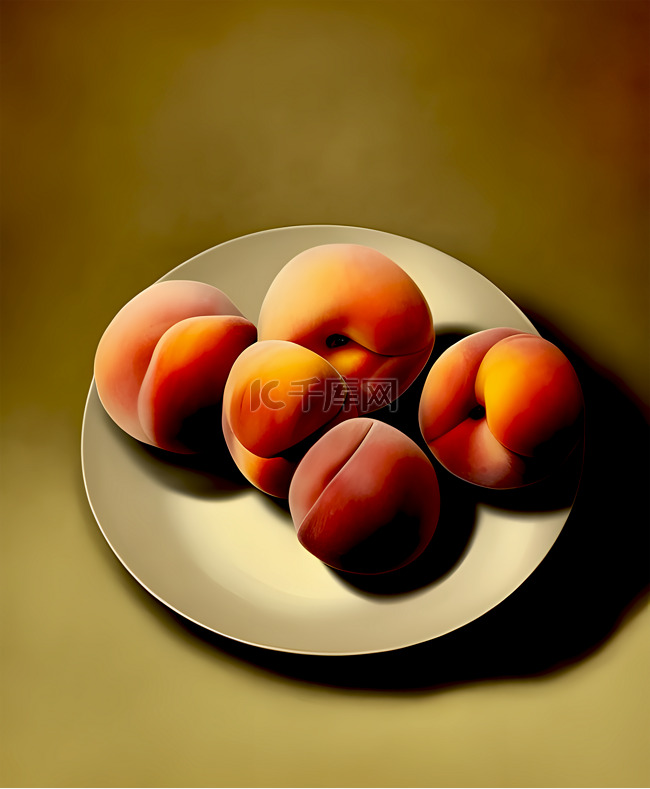 盘子里的桃子