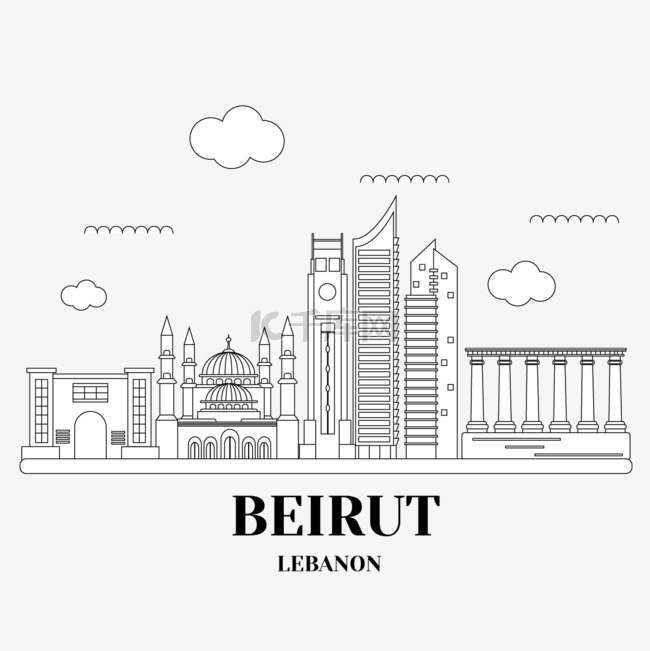 黎巴嫩天际线城市建筑云彩