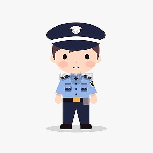 穿着制服的警察卡通图