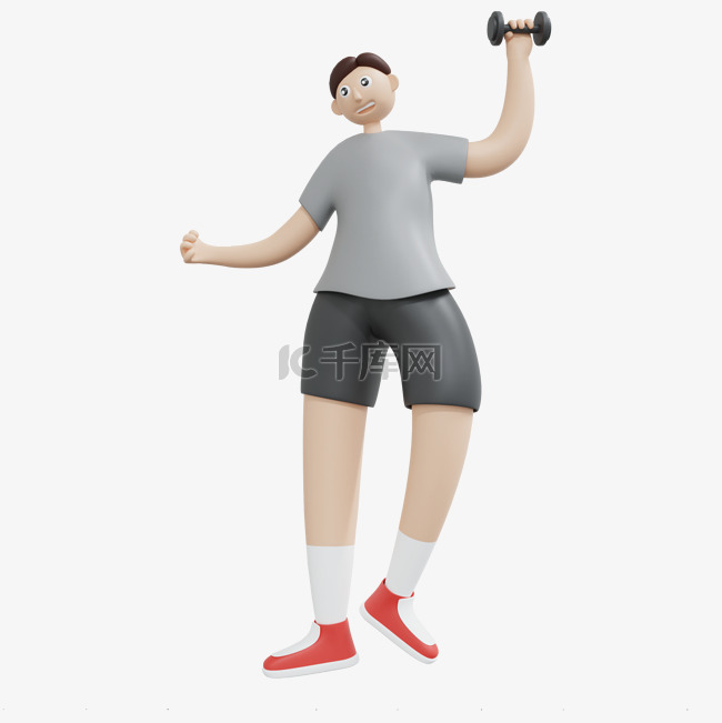 3DC4D立体运动健身锻炼男子