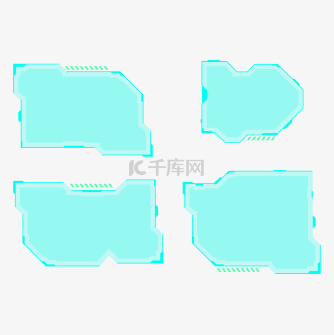 方框对话框科技感机械蓝色