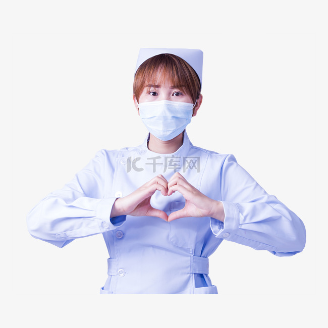 护士医护护士节人物爱心手势