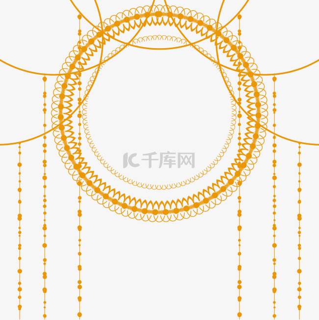 金色烫金星空底纹边框圆形星座占