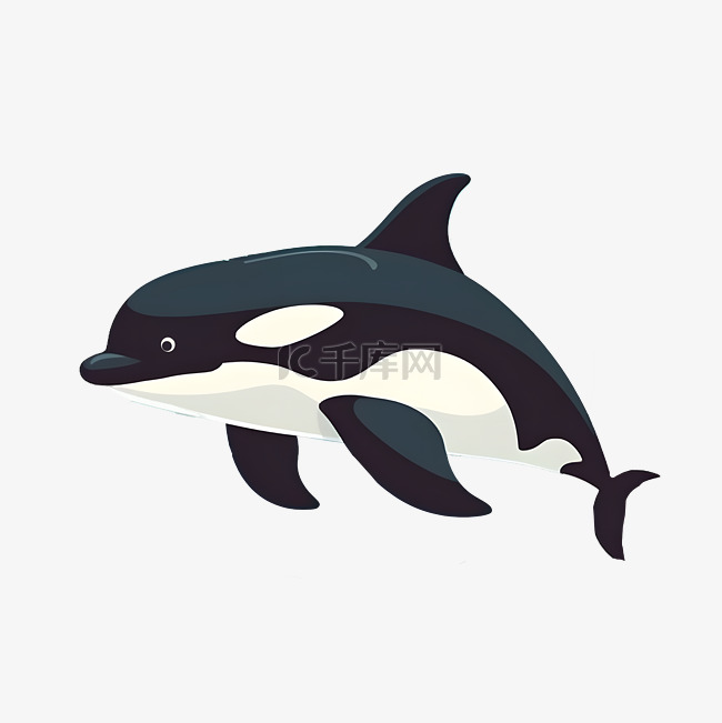 卡通海洋动物虎鲸手绘
