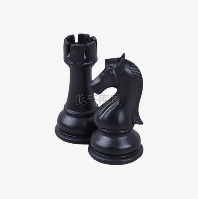 两个国际象棋棋子简洁黑色