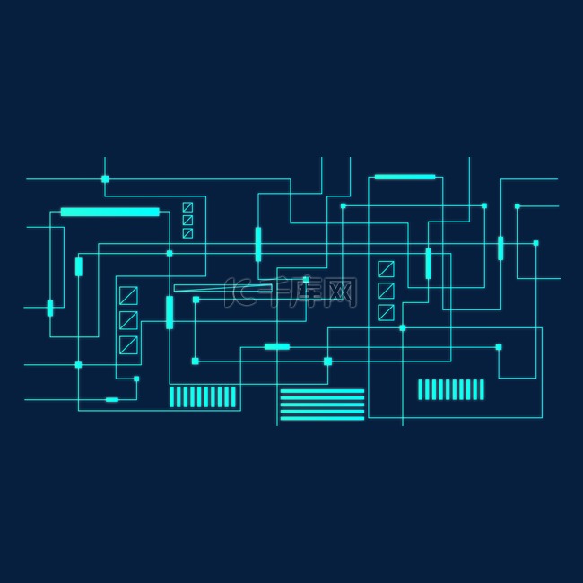 蓝色科技感线路图