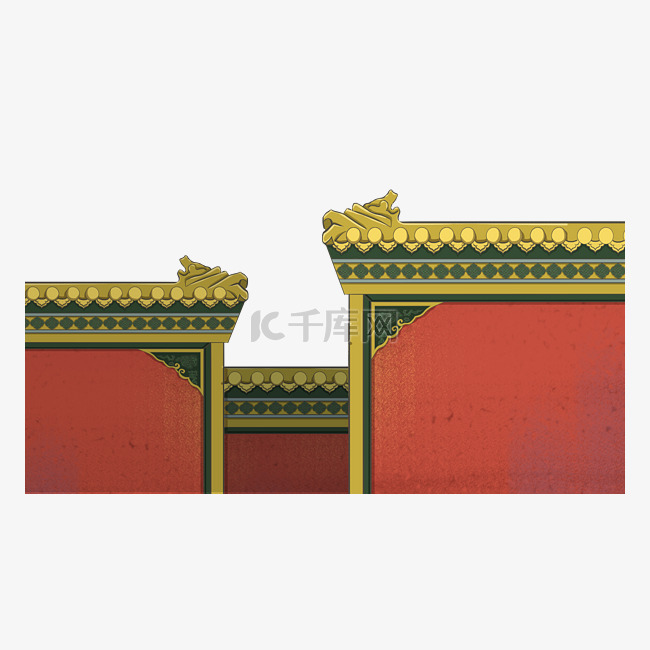 中国风古风建筑红墙宫墙