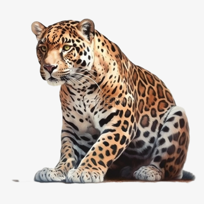 卡通手绘野生动物豹子