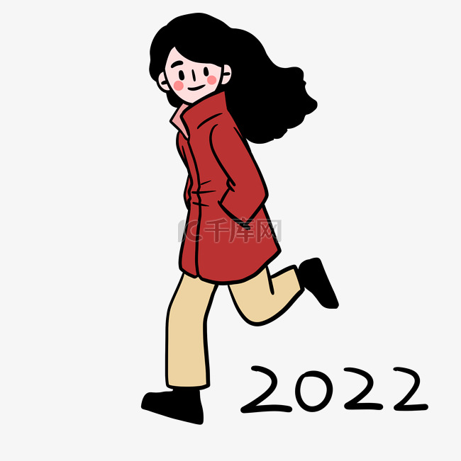 2022新年元旦跨年女孩