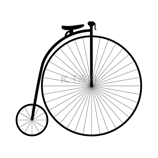 复古自行车黑色图标。
