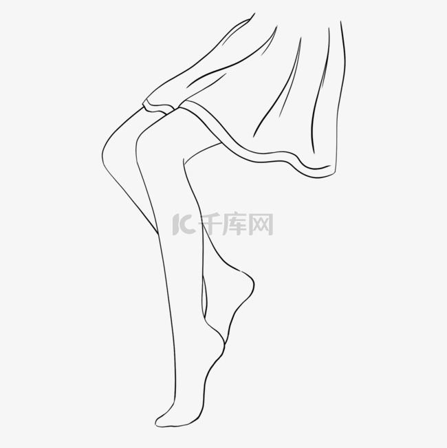 性感美女光脚双腿艺术线条画