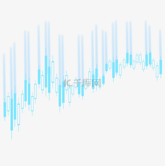 股票k线图上升趋势交易投资蓝色