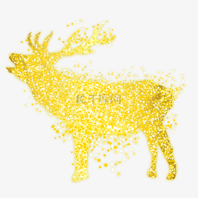 金色炫酷圣诞鹿装饰