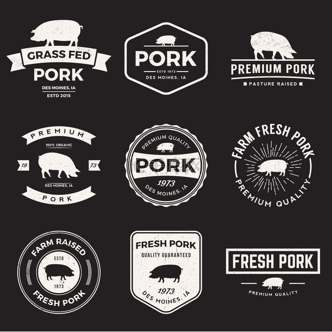 向量组的溢价猪肉标签