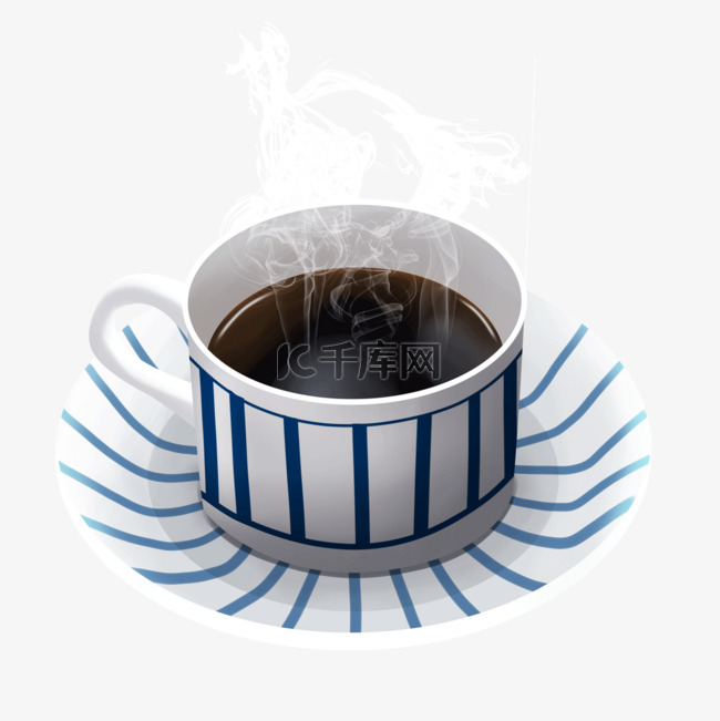 条纹图案杯子蒸汽烟雾咖啡
