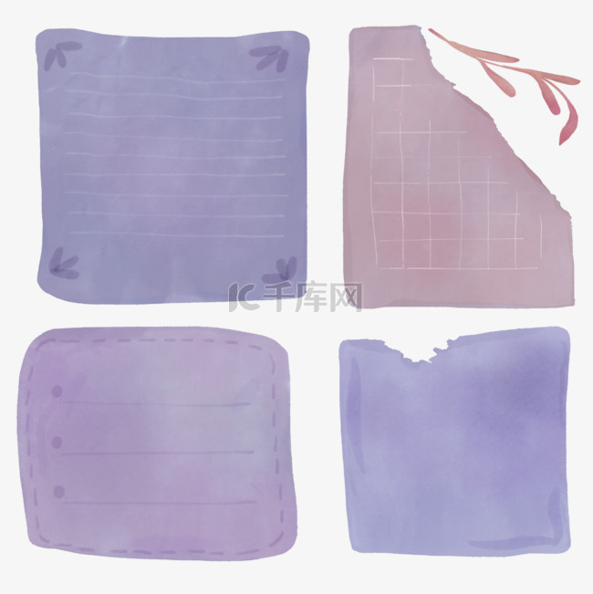 纸张复古紫色水彩