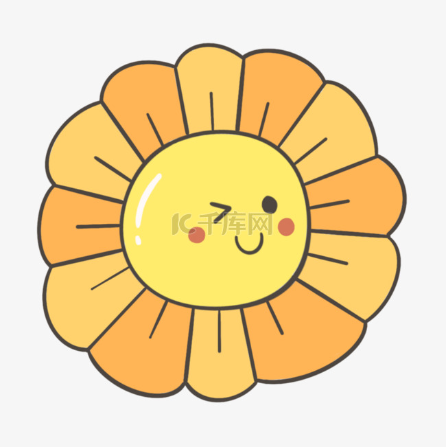 黄色花瓣造型可爱卡通太阳