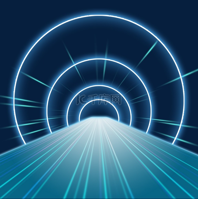 高科技沉浸式科技隧道透视空间圆